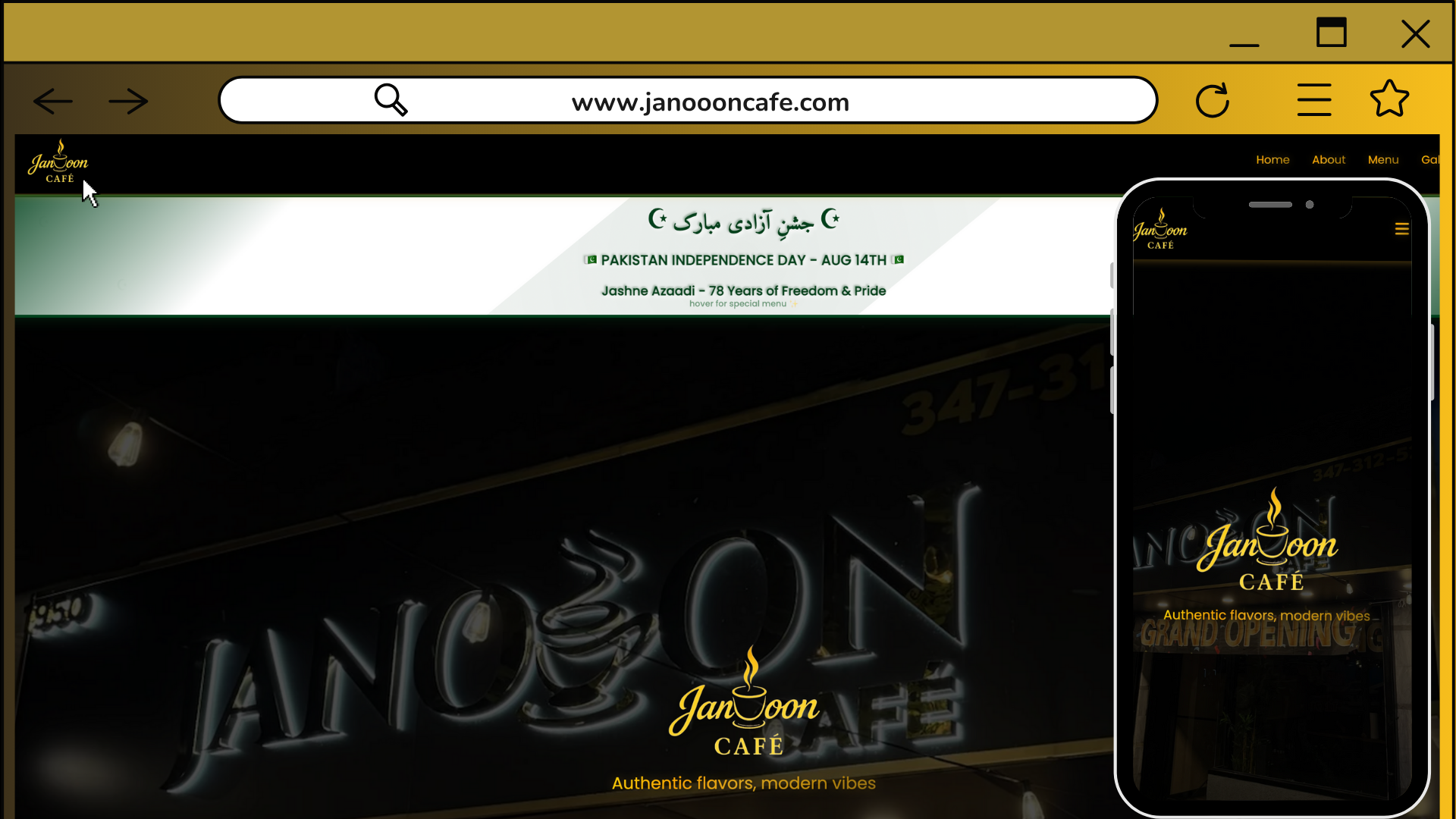 Janooon Cafe Website